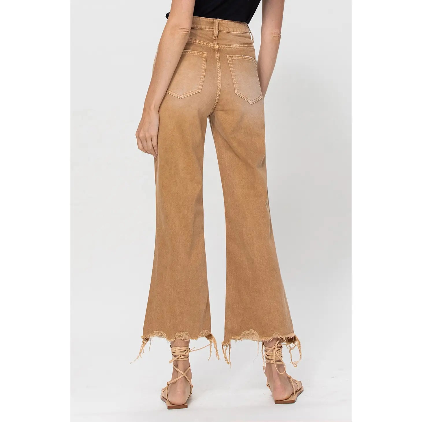 Happy Place 90's Crop Flare Jeans - Camel - Restock! - SALE - Image 4